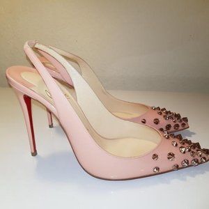 Pink Drama Sling 100 Patent Pumps
